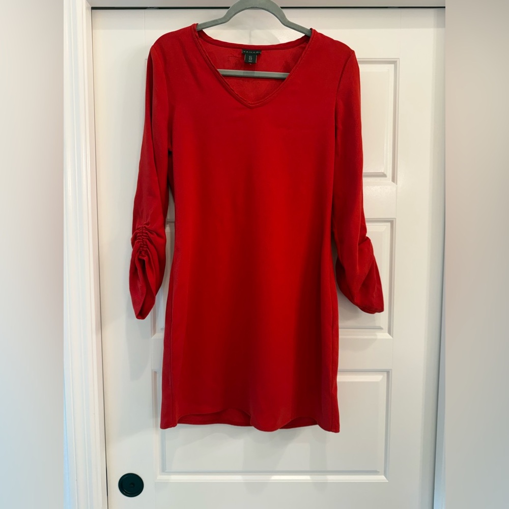 Elegant Red Long Sleeve Dress